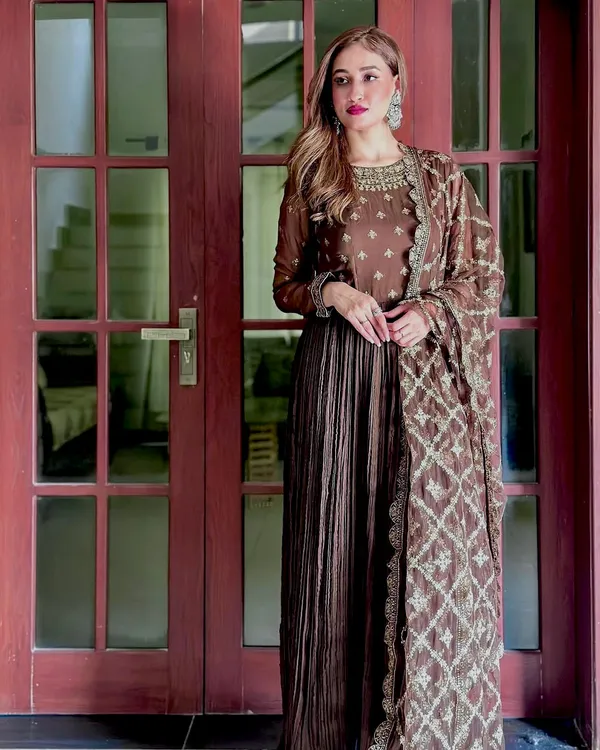 Brown_New_Party_Wear_Look_Pure_Crush_Chinon_Silk_Fabric_Fancy_Gown_Dupatta_Bottom_Set_With_Colour_For_Women