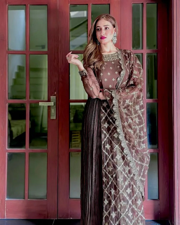 Brown_New_Party_Wear_Look_Pure_Crush_Chinon_Silk_Fabric_Fancy_Gown_Dupatta_Bottom_Set_With_Colour_For_Women
