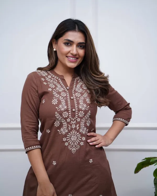 Brown_Special_Trending_Cord-Set_For_Ladies_With_Embroidery_Work_Rayon_Fabric_For_Women