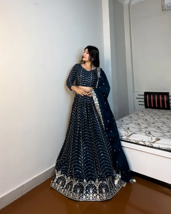Navy_Blue_Faux_Georgette_Lehenga_Choli_Dupatta_With_Embroidery_Work_For_Women