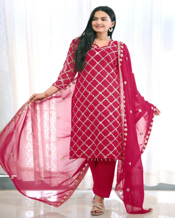 Multicolor_Top_Pant_Dupatta_With_Faux_Georgette_Fabric_With_Deep_For_Women