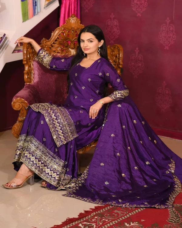 Multicolor_New_Designer_Suit_With_Chinon_Fabric_Embroidered_Sequence_Work_For_Women