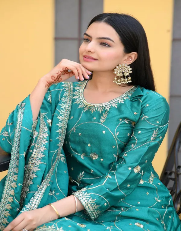 Multicolor_New_Designer_Suit_Sharara_Dupatta_With_Embroidered_Sequence_Work_Chinon_Fabric_For_Women