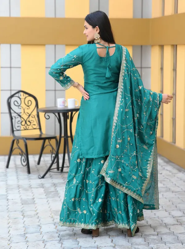 Multicolor_New_Designer_Suit_Sharara_Dupatta_With_Embroidered_Sequence_Work_Chinon_Fabric_For_Women