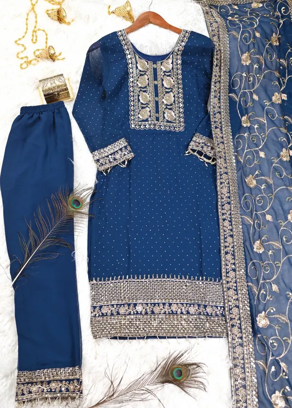 Blue_New_Designer_Top_Pant_Dupatta_With_Embroidered_Sequence_Work_Faux_Georgette_Fabric_For_Women