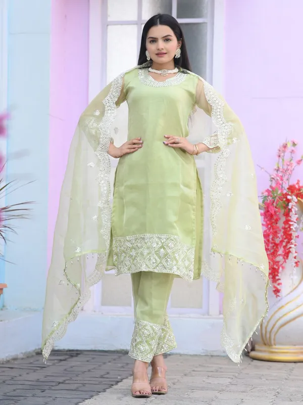 Multicolor_New_Designer_Top_Pant_Dupatta_With_Embroidered_Sequence_Work_Organza_Suit_Fabric_For_Women