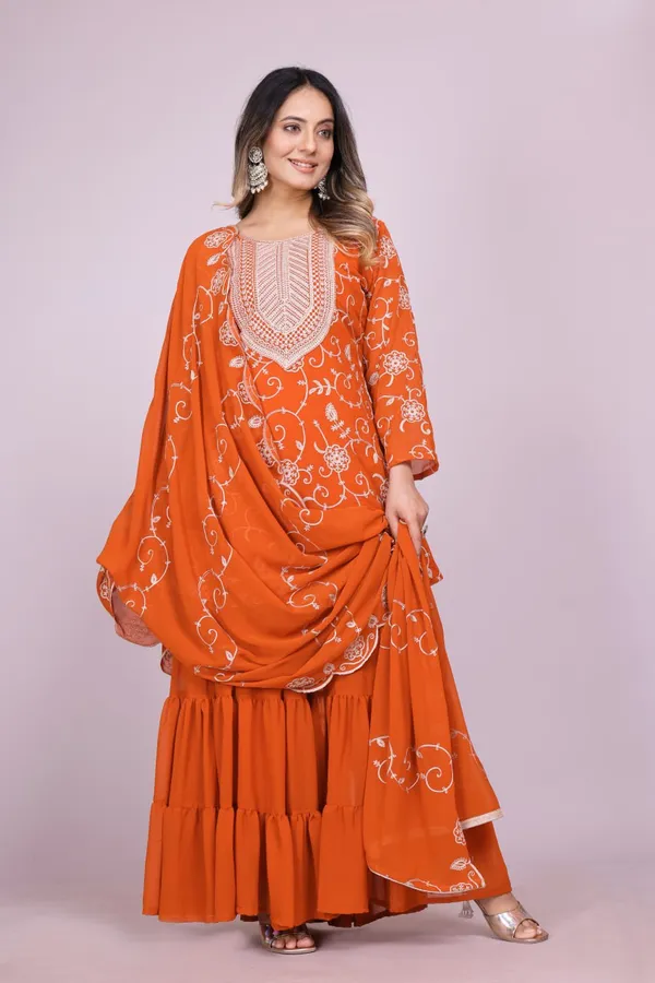 Orange_Designer_Embroidered_Georgette_Sharara_Suit_With_Embroidered_Work_For_Women