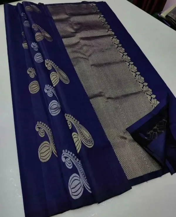 Blue_Saree_With_Soft_Lichi_Silk_Fabric_With_Jacquard_Work_For_Women