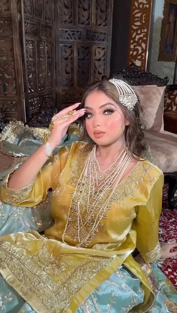 Golden_Mustard_&_Mint_Green_Traditional_Sharara_Set