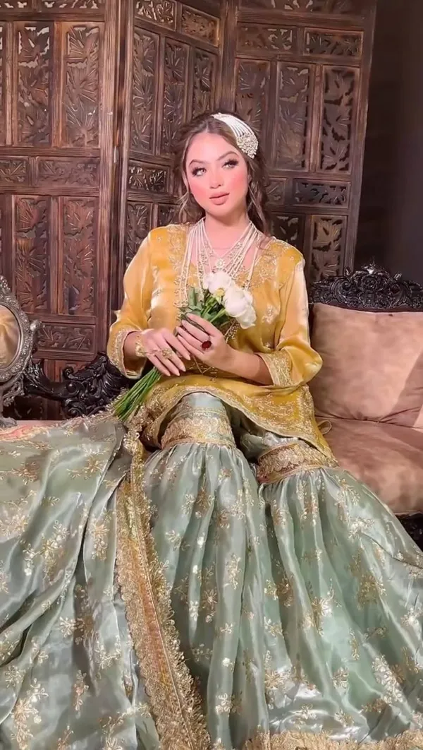 Golden_Mustard_&_Mint_Green_Traditional_Sharara_Set