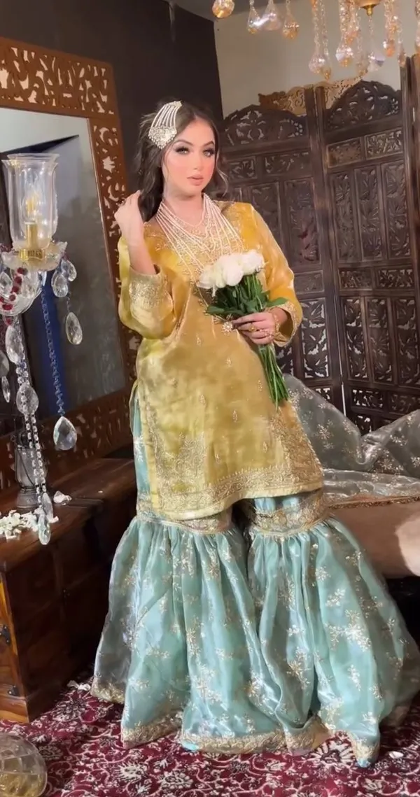 Golden_Mustard_&_Mint_Green_Traditional_Sharara_Set