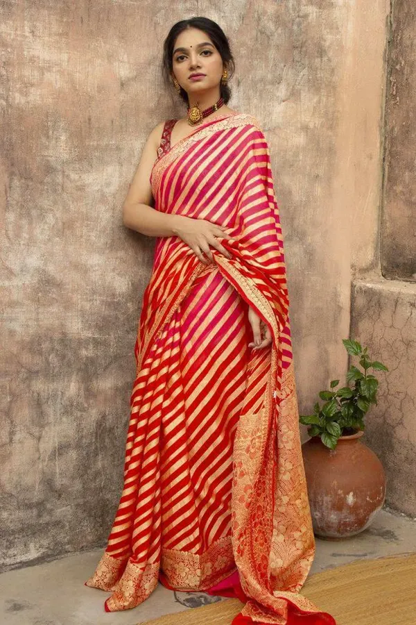 Multicolor_Saree_With_Soft_Lichi_Silk_Fabric_With_Jacquard_Work_For_Women