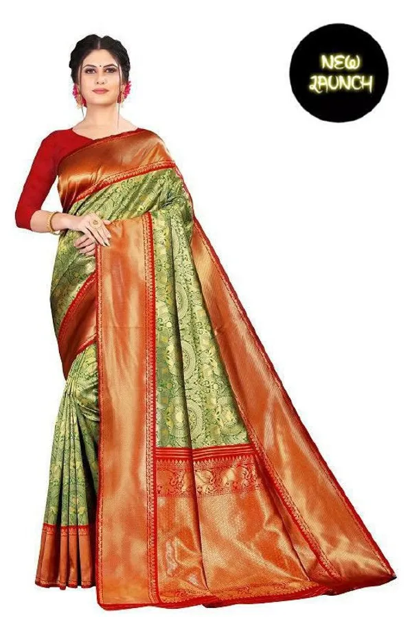 Multicolor_Saree_With_Soft_Lichi_Silk_Fabric_With_Jacquard_Work_For_Women