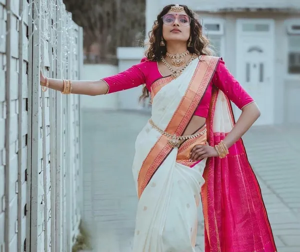 White_Saree_With_Soft_Lichi_Silk_Fabric_With_Jacquard_Work_For_Women