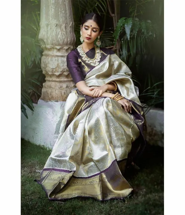 Multicolor_Saree_With_Soft_Lichi_Silk_Fabric_With_Jacquard_Work_For_Women
