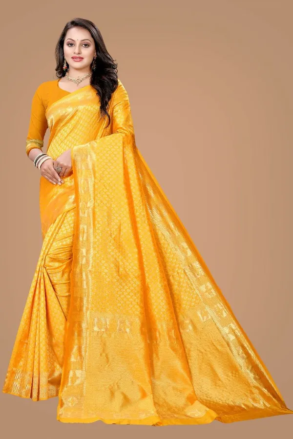 Multicolor_Saree_With_Soft_Lichi_Silk_Fabric_With_Jacquard_Work_For_Women