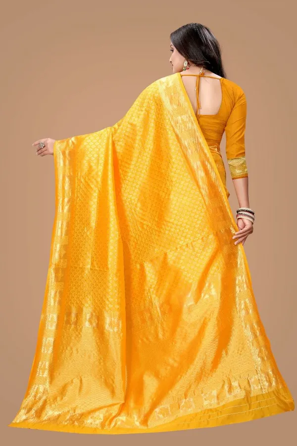 Multicolor_Saree_With_Soft_Lichi_Silk_Fabric_With_Jacquard_Work_For_Women