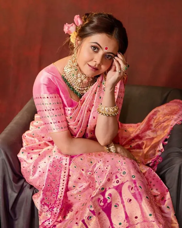 Multicolor_Saree_With_Soft_Lichi_Silk_Fabric_With_Jacquard_Work_For_Women