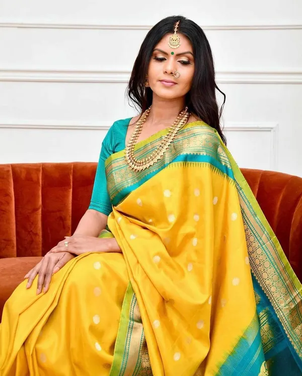 Multicolor_Saree_With_Soft_Lichi_Silk_Fabric_With_Jacquard_Work_For_Women