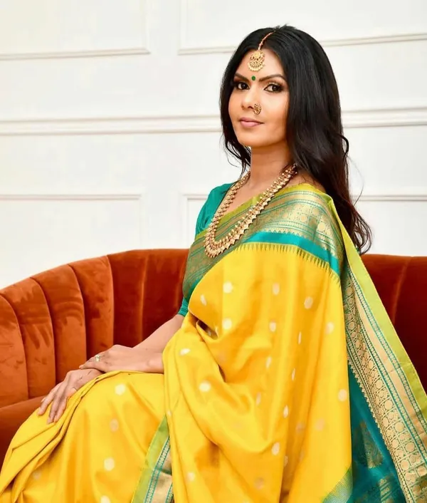 Multicolor_Saree_With_Soft_Lichi_Silk_Fabric_With_Jacquard_Work_For_Women