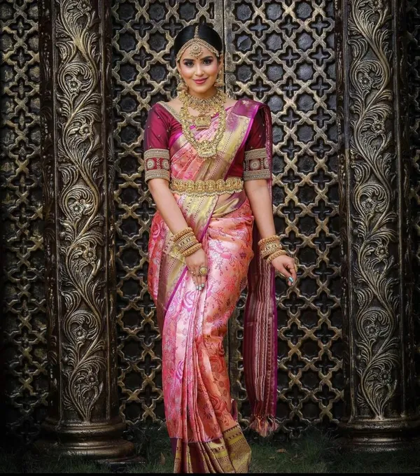 Multicolor_Saree_With_Soft_Lichi_Silk_Fabric_With_Jacquard_Work_For_Women