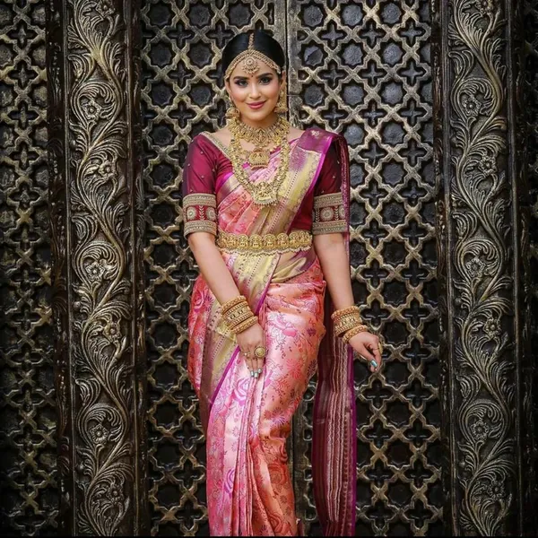Multicolor_Saree_With_Soft_Lichi_Silk_Fabric_With_Jacquard_Work_For_Women