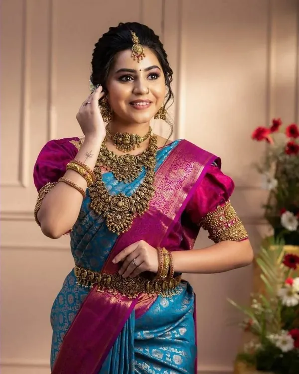 Multicolor_Saree_With_Soft_Lichi_Silk_Fabric_With_Jacquard_Work_For_Women
