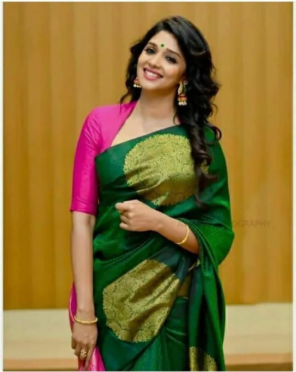 Multicolor_Saree_With_Soft_Lichi_Silk_Fabric_With_Jacquard_Work_For_Women