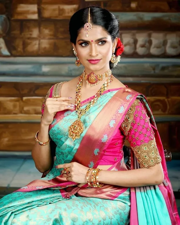 Multicolor_Saree_With_Soft_Lichi_Silk_Fabric_With_Jacquard_Work_For_Women