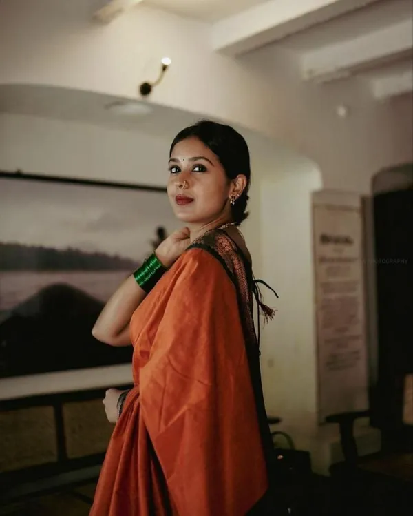 Orange_Saree_With_Soft_Lichi_Silk_Fabric_With_Jacquard_Work_With_For_Women