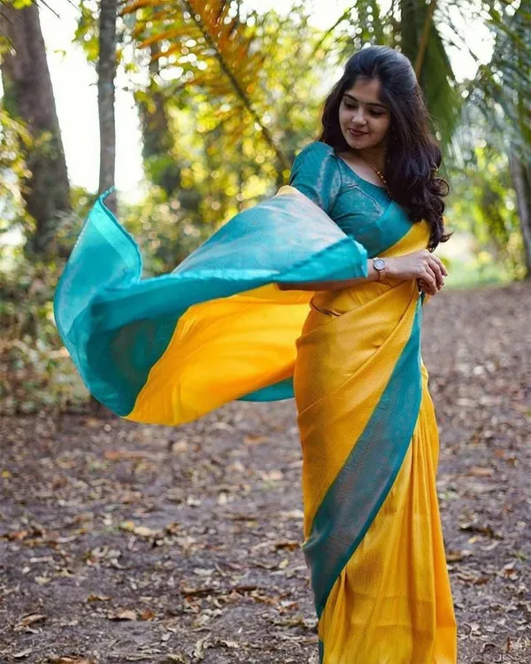 Multicolor_Saree_With_Soft_Lichi_Silk_Fabric_With_Jacquard_Work_For_Women