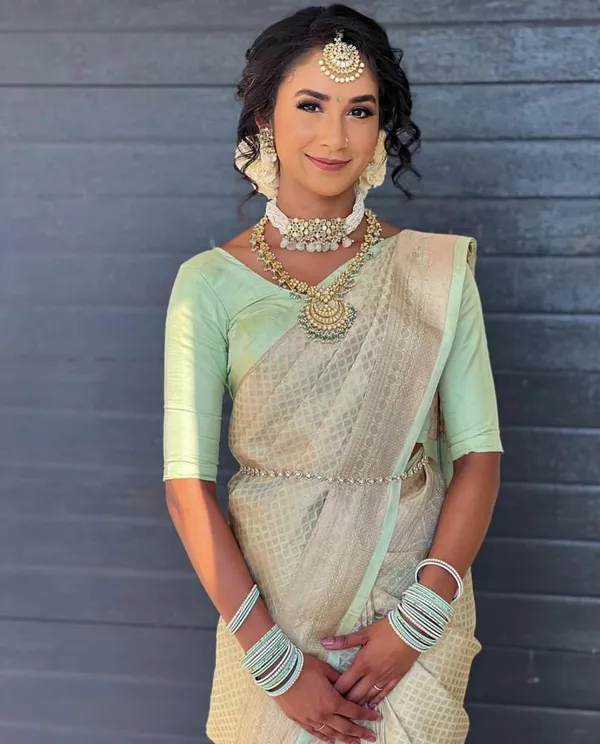 Multicolor_Saree_With_Soft_Lichi_Silk_Fabric_With_Jacquard_Work_For_Women