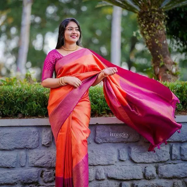 Multicolor_Saree_With_Soft_Lichi_Silk_Fabric_With_Jacquard_Work_For_Women