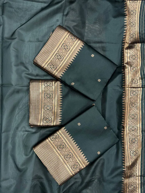 Black_Saree_With_Soft_Lichi_Silk_Fabric_With_Jacquard_Work_For_Women