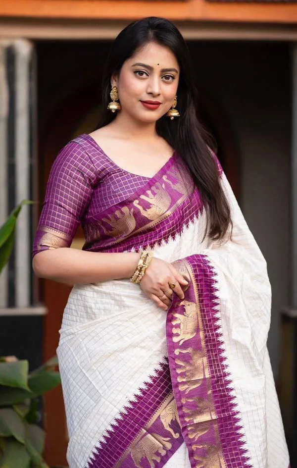Purple_Saree_With_Soft_Lichi_Silk_Fabric_With_Jacquard_Work_With_For_Women