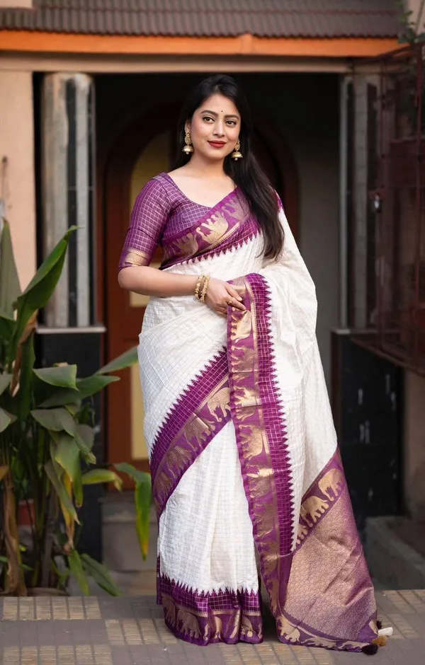 Purple_Saree_With_Soft_Lichi_Silk_Fabric_With_Jacquard_Work_With_For_Women