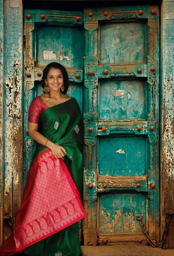 Multicolor_Saree_With_Soft_Lichi_Silk_Fabric_With_Jacquard_Work_For_Women