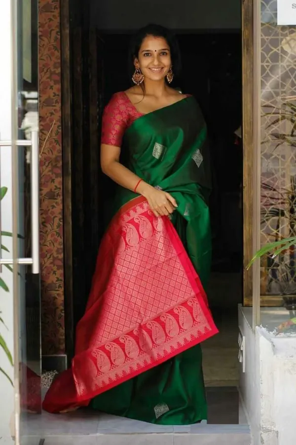 Multicolor_Saree_With_Soft_Lichi_Silk_Fabric_With_Jacquard_Work_For_Women