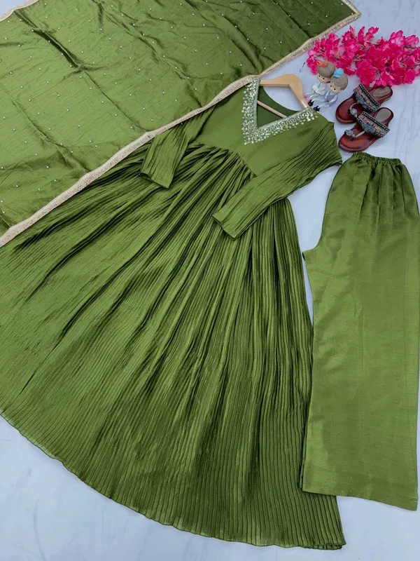 Olive_Green_Embroidered_Pure_Chinon_Silk_Alia_Cut_Anarkali_Gown_Dupatta_&_Bottom