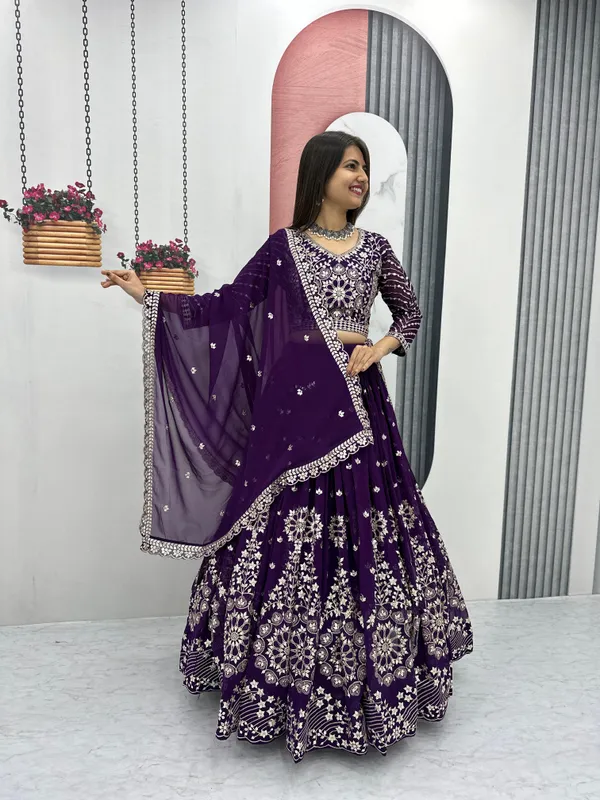Purple_Embroidered_Fox_Georgette_Fabric_Lehenga_Choli_For_Women