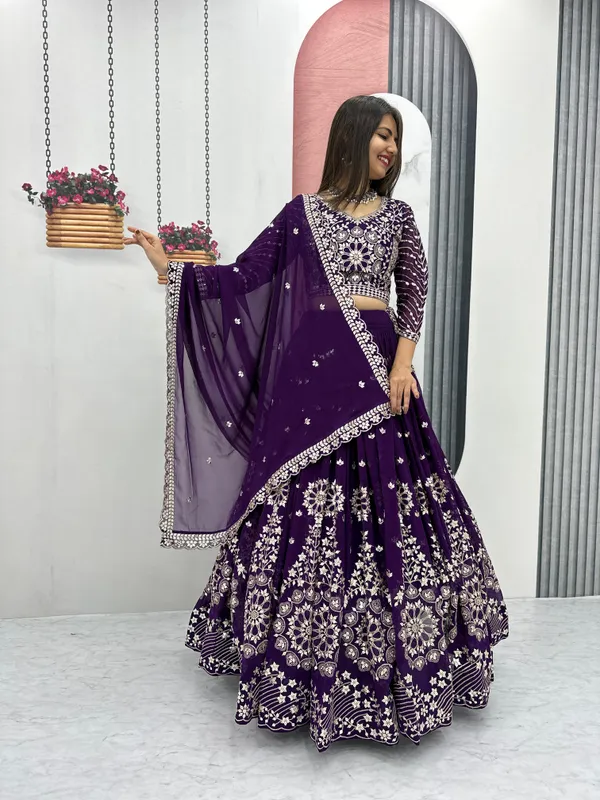 Purple_Embroidered_Fox_Georgette_Fabric_Lehenga_Choli_For_Women