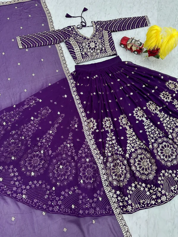 Purple_Embroidered_Fox_Georgette_Fabric_Lehenga_Choli_For_Women
