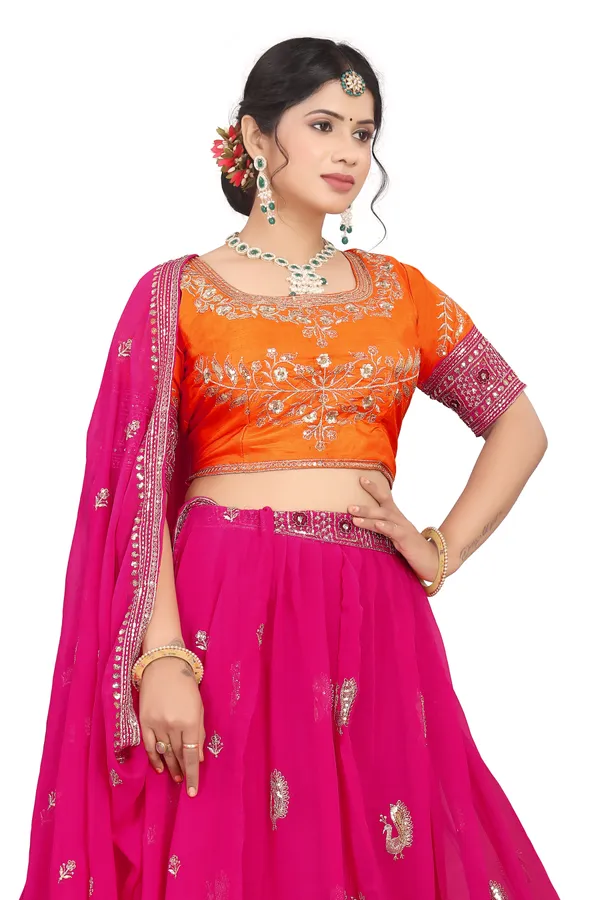 Multicolor_Lehenga_With_Jalpari_Fabric_Choli_Dupatta_With_Faux_Georgette_Fabric_Heavy_Sequence_Embroidery_Work_For_Women