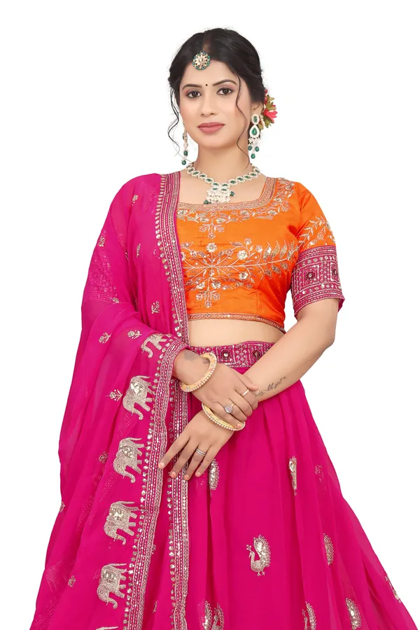 Multicolor_Lehenga_With_Jalpari_Fabric_Choli_Dupatta_With_Faux_Georgette_Fabric_Heavy_Sequence_Embroidery_Work_For_Women