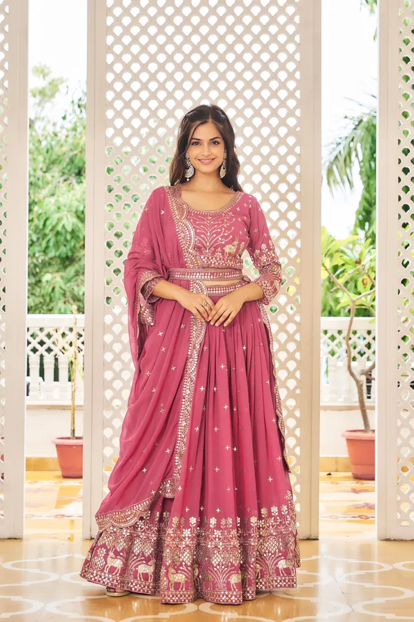 Pink_Lehenga_Choli_Dupatta_With_Faux_Georgette_Fabric_Embroidery_Work_Pastel_For_Women