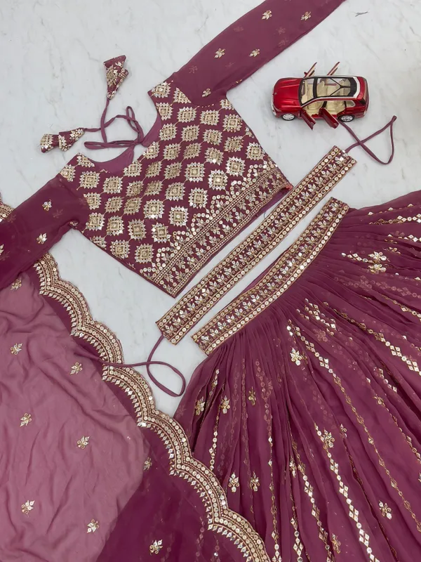 Dark_Pink_Lehenga_Choli_Dupatta_With_Fox_Georgette_Fabric_Embroidery_Work_For_Women