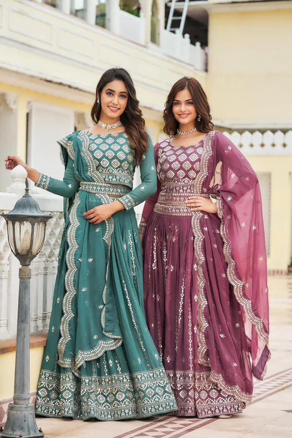 Dark_Pink_Lehenga_Choli_Dupatta_With_Fox_Georgette_Fabric_Embroidery_Work_For_Women