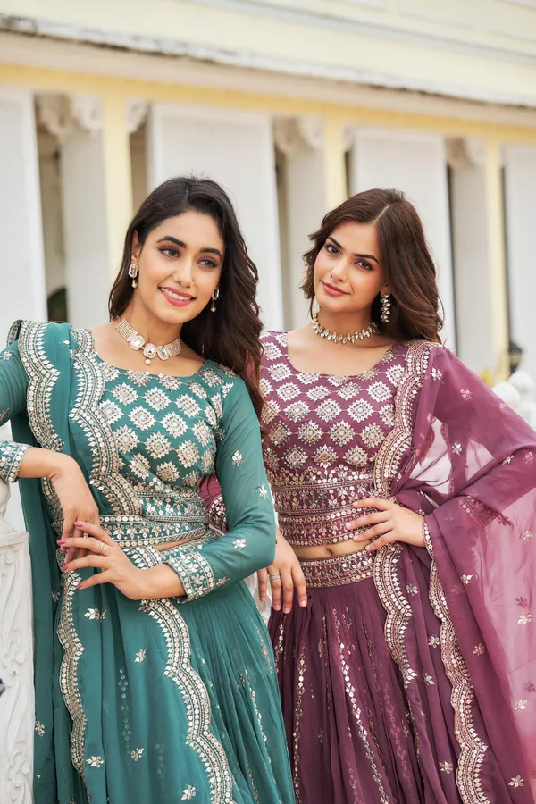 Dark_Pink_Lehenga_Choli_Dupatta_With_Fox_Georgette_Fabric_Embroidery_Work_For_Women