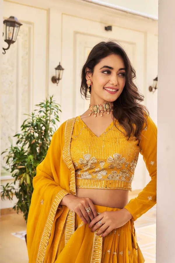 Yellow_Lehenga_Choli_Dupatta_With_Fox_Georgette_Fabric_Embroidery_Work_For_Women
