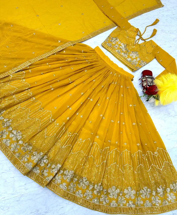 Yellow_Lehenga_Choli_Dupatta_With_Fox_Georgette_Fabric_Embroidery_Work_For_Women